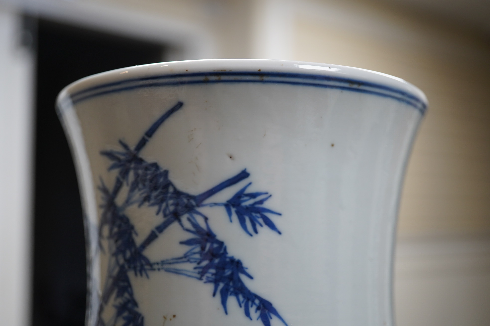 An unusual Chinese underglaze blue and copper red ‘longevity’ vase, 19th century